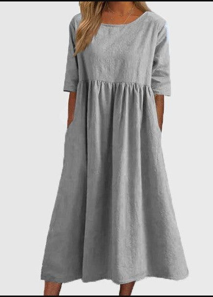 MIA | SUMMER LOOSE COTTON AND LINEN DRESS